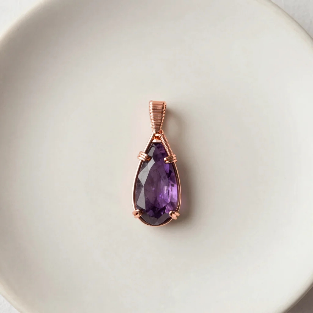 Faceted Amethyst Sculpted Pendant