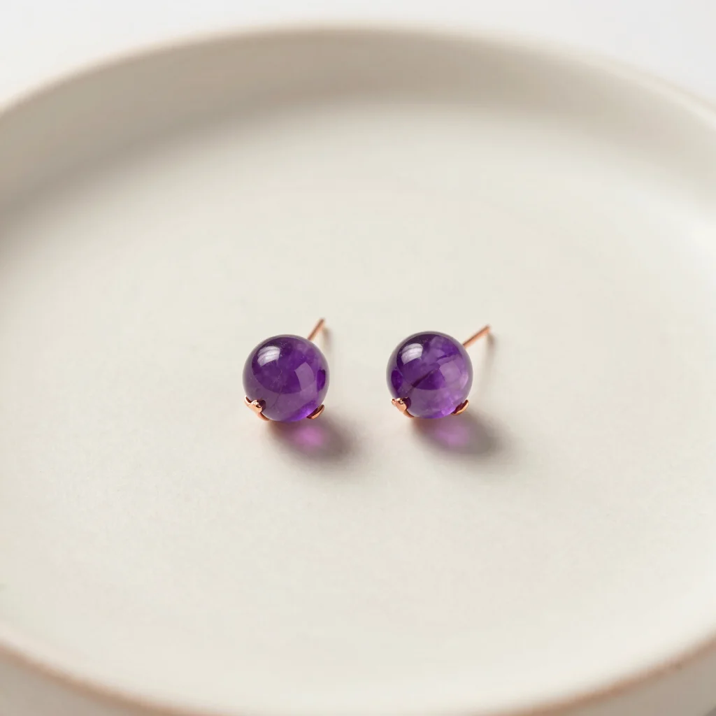 Amethyst Wave Petite Studs